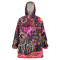 Breast Cancer Aboriginal Wearable Blanket Hoodie Australian Indigenous Never Give Up - Faith Hope Love