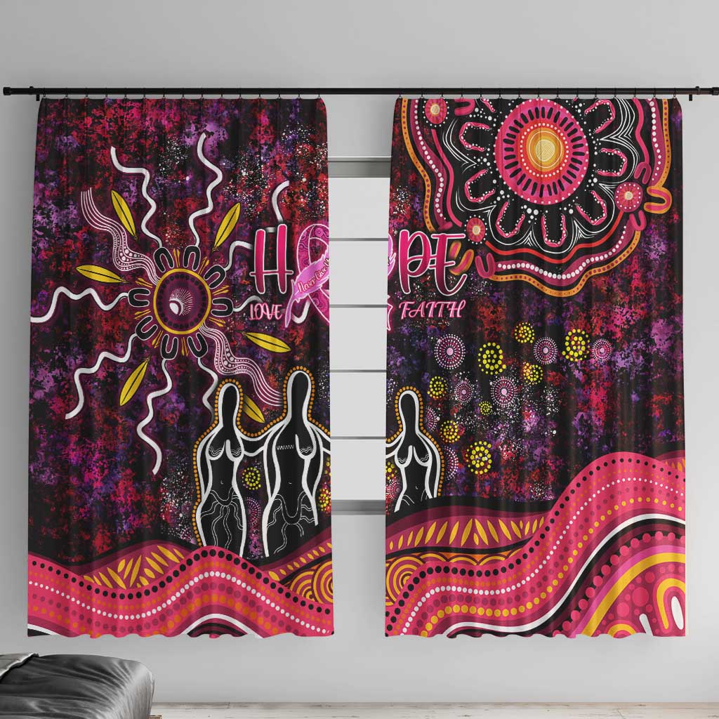 Breast Cancer Aboriginal Window Curtain Australian Indigenous Never Give Up - Faith Hope Love