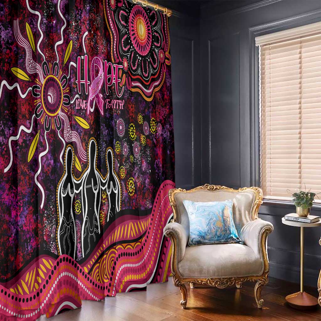 Breast Cancer Aboriginal Window Curtain Australian Indigenous Never Give Up - Faith Hope Love