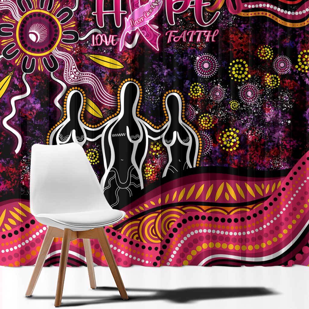 Breast Cancer Aboriginal Window Curtain Australian Indigenous Never Give Up - Faith Hope Love