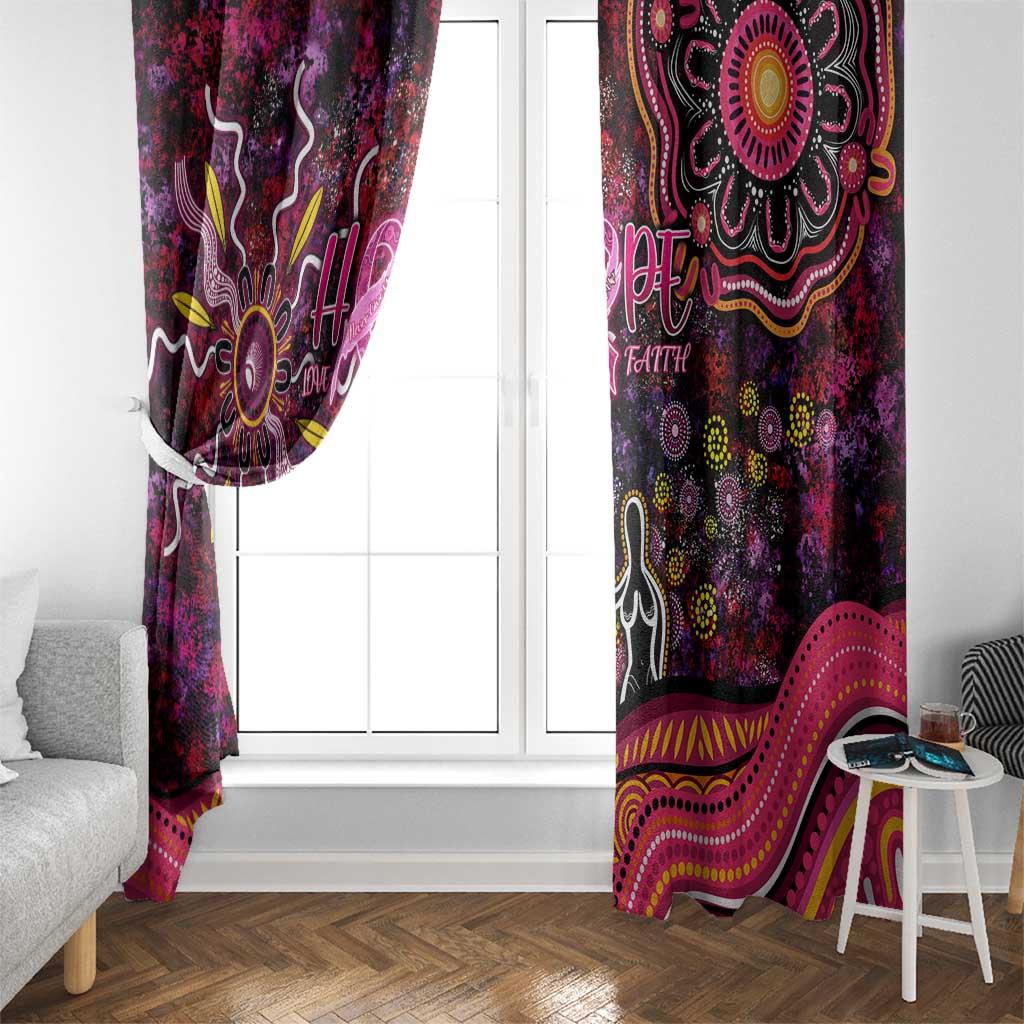 Breast Cancer Aboriginal Window Curtain Australian Indigenous Never Give Up - Faith Hope Love