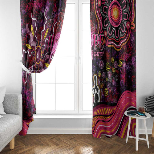 Breast Cancer Aboriginal Window Curtain Australian Indigenous Never Give Up - Faith Hope Love