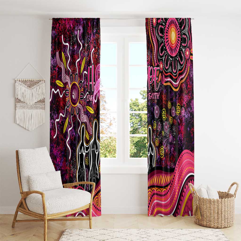 Breast Cancer Aboriginal Window Curtain Australian Indigenous Never Give Up - Faith Hope Love