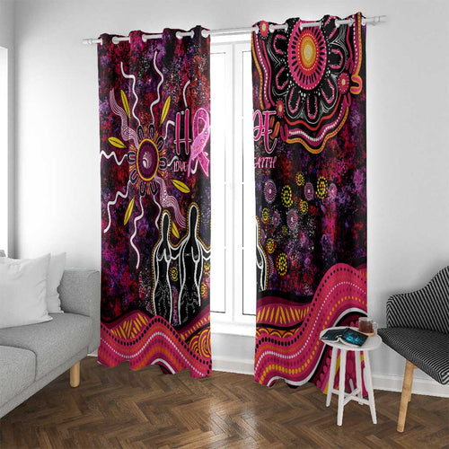 Breast Cancer Aboriginal Window Curtain Australian Indigenous Never Give Up - Faith Hope Love