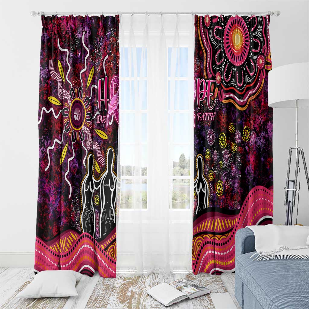 Breast Cancer Aboriginal Window Curtain Australian Indigenous Never Give Up - Faith Hope Love