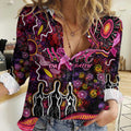 Breast Cancer Aboriginal Women Casual Shirt Australian Indigenous Never Give Up - Faith Hope Love