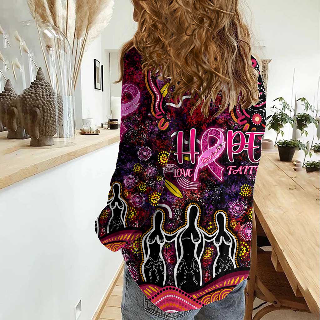 Breast Cancer Aboriginal Women Casual Shirt Australian Indigenous Never Give Up - Faith Hope Love