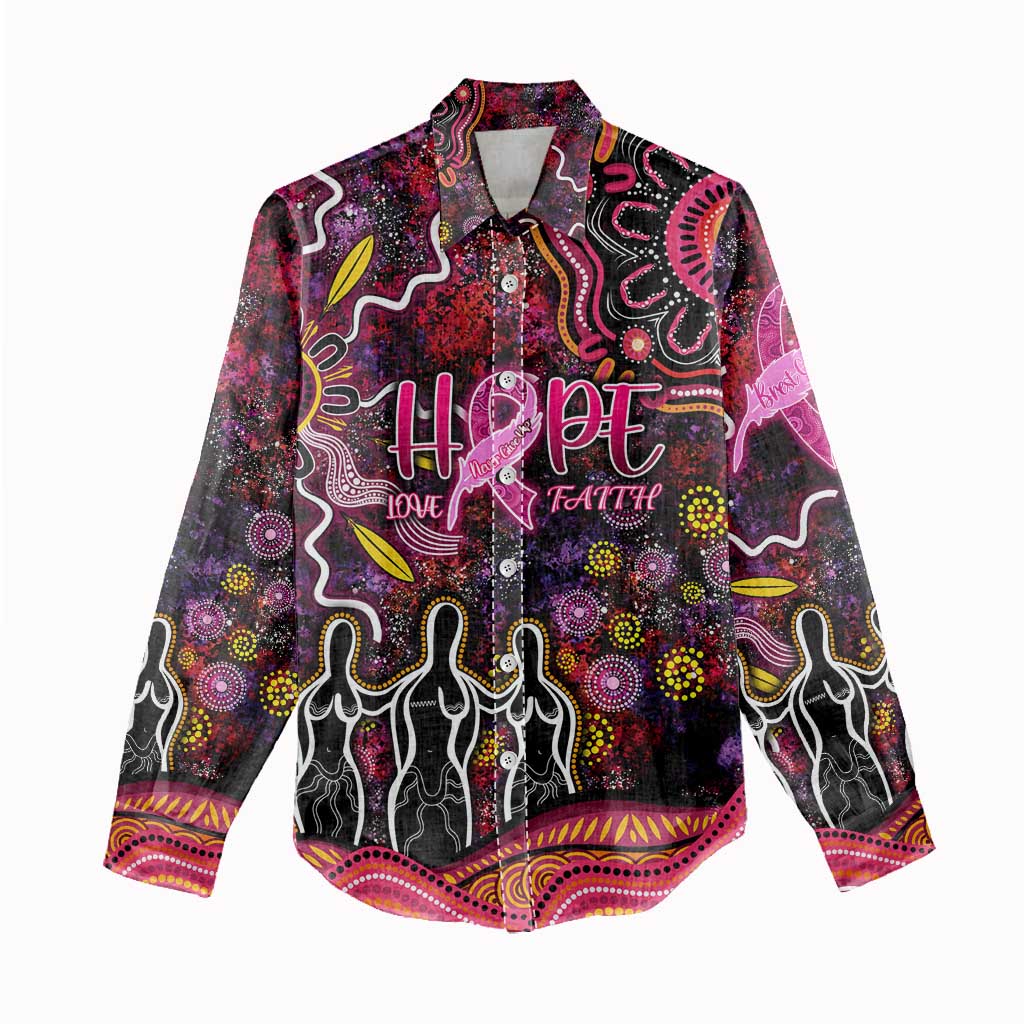 Breast Cancer Aboriginal Women Casual Shirt Australian Indigenous Never Give Up - Faith Hope Love