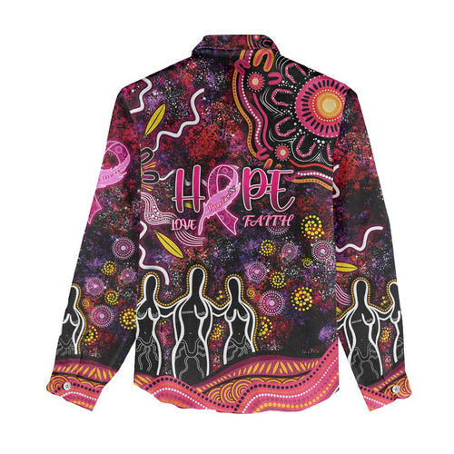 Breast Cancer Aboriginal Women Casual Shirt Australian Indigenous Never Give Up - Faith Hope Love