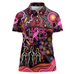 Breast Cancer Aboriginal Women Polo Shirt Australian Indigenous Never Give Up - Faith Hope Love