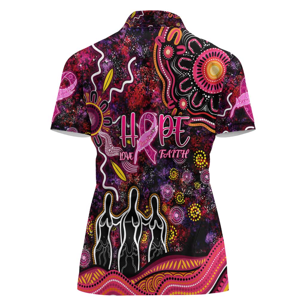 Breast Cancer Aboriginal Women Polo Shirt Australian Indigenous Never Give Up - Faith Hope Love