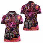 Breast Cancer Aboriginal Women Polo Shirt Australian Indigenous Never Give Up - Faith Hope Love