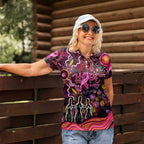 Breast Cancer Aboriginal Women Polo Shirt Australian Indigenous Never Give Up - Faith Hope Love