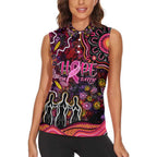 Breast Cancer Aboriginal Women Sleeveless Polo Shirt Australian Indigenous Never Give Up - Faith Hope Love