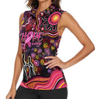 Breast Cancer Aboriginal Women Sleeveless Polo Shirt Australian Indigenous Never Give Up - Faith Hope Love