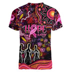 Breast Cancer Aboriginal Women V-Neck T-Shirt Australian Indigenous Never Give Up - Faith Hope Love