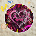 Breast Cancer Dragonfly Aboriginal Beach Blanket We're Stronger Together