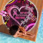 Breast Cancer Dragonfly Aboriginal Beach Blanket We're Stronger Together