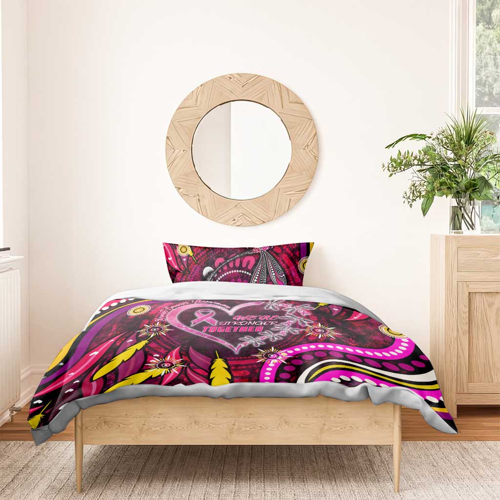 Breast Cancer Dragonfly Aboriginal Bedding Set We're Stronger Together