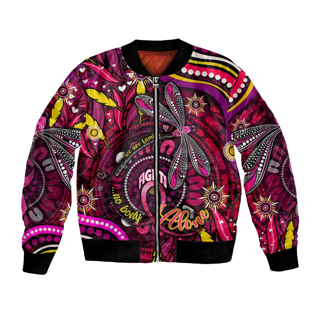 Breast Cancer Dragonfly Aboriginal Bomber Jacket We're Stronger Together
