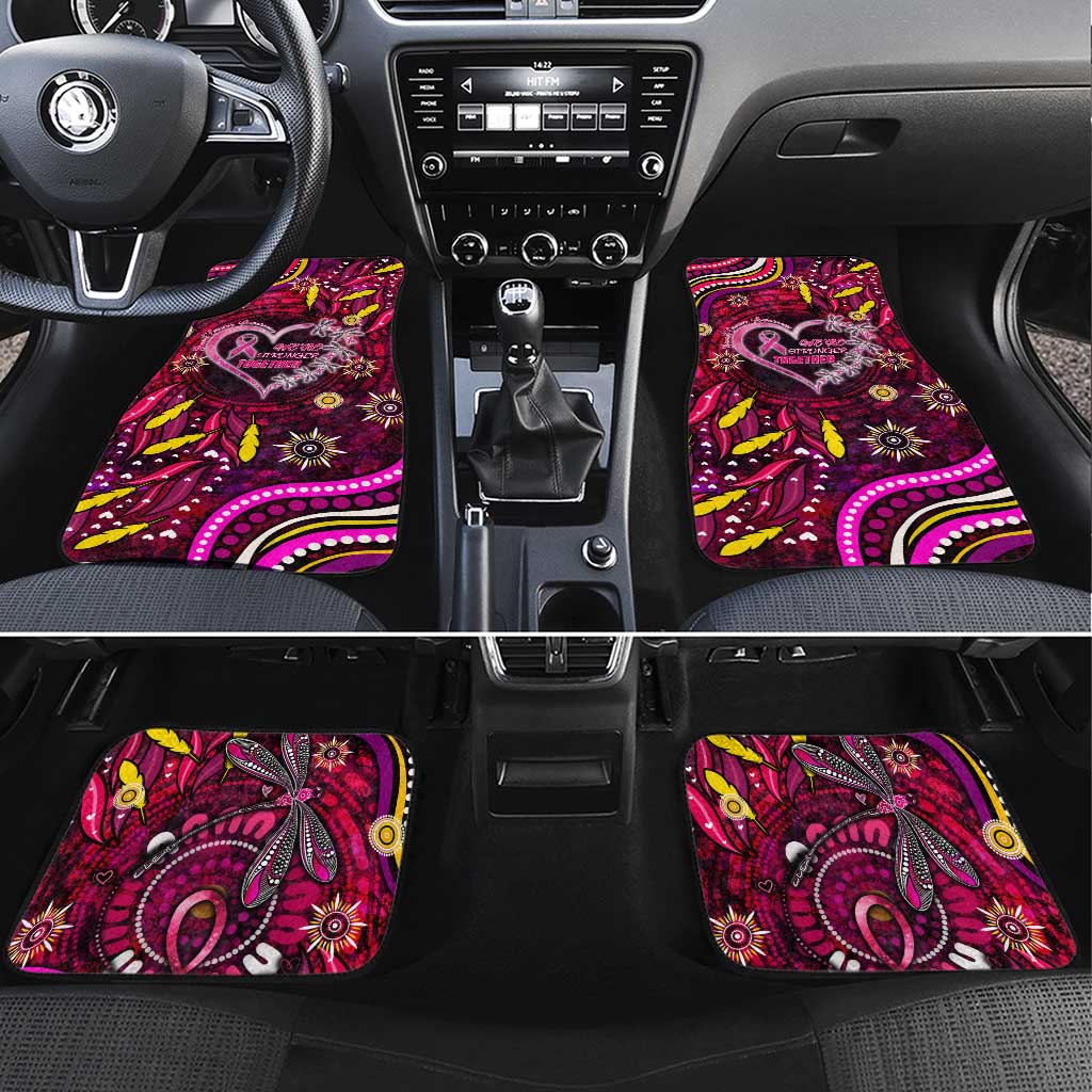 Breast Cancer Dragonfly Aboriginal Car Mats We're Stronger Together