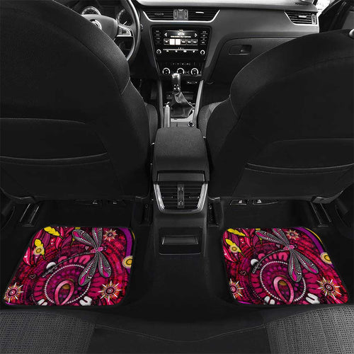 Breast Cancer Dragonfly Aboriginal Car Mats We're Stronger Together