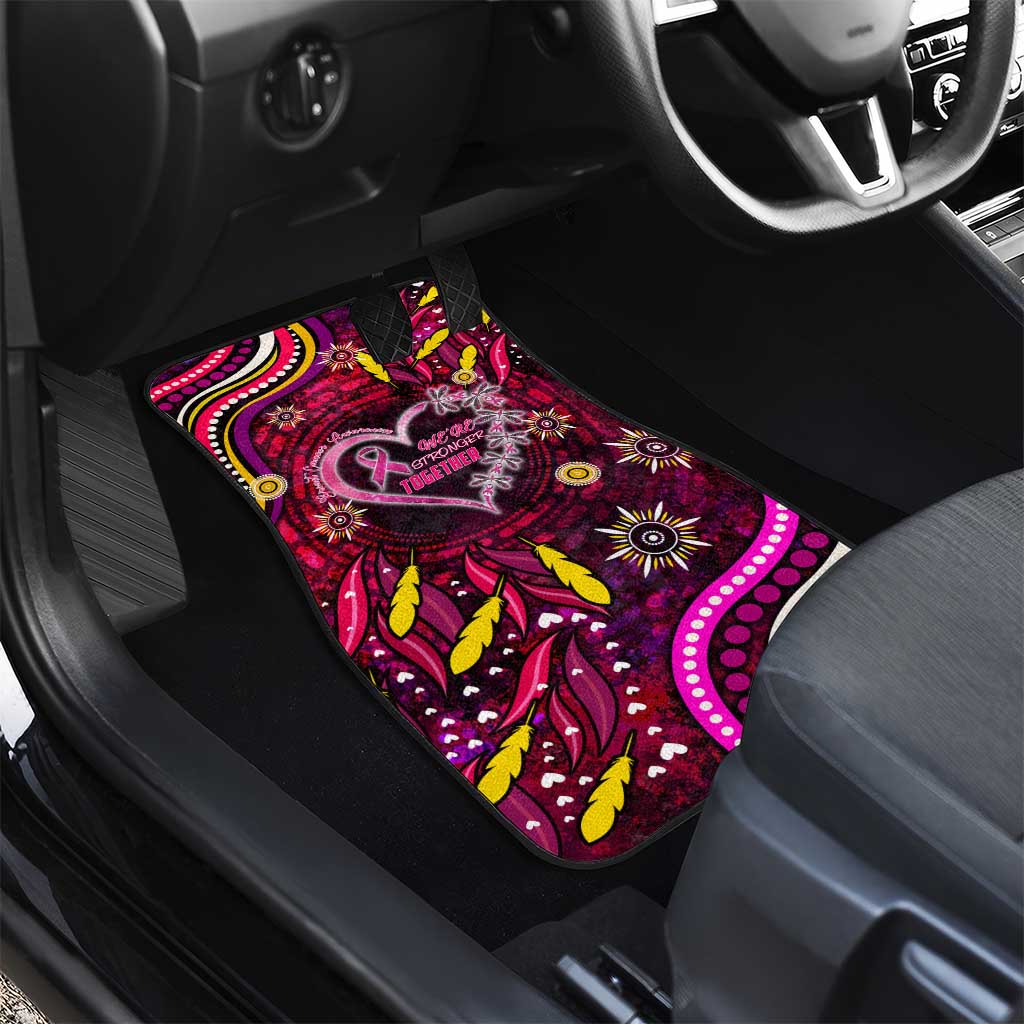 Breast Cancer Dragonfly Aboriginal Car Mats We're Stronger Together