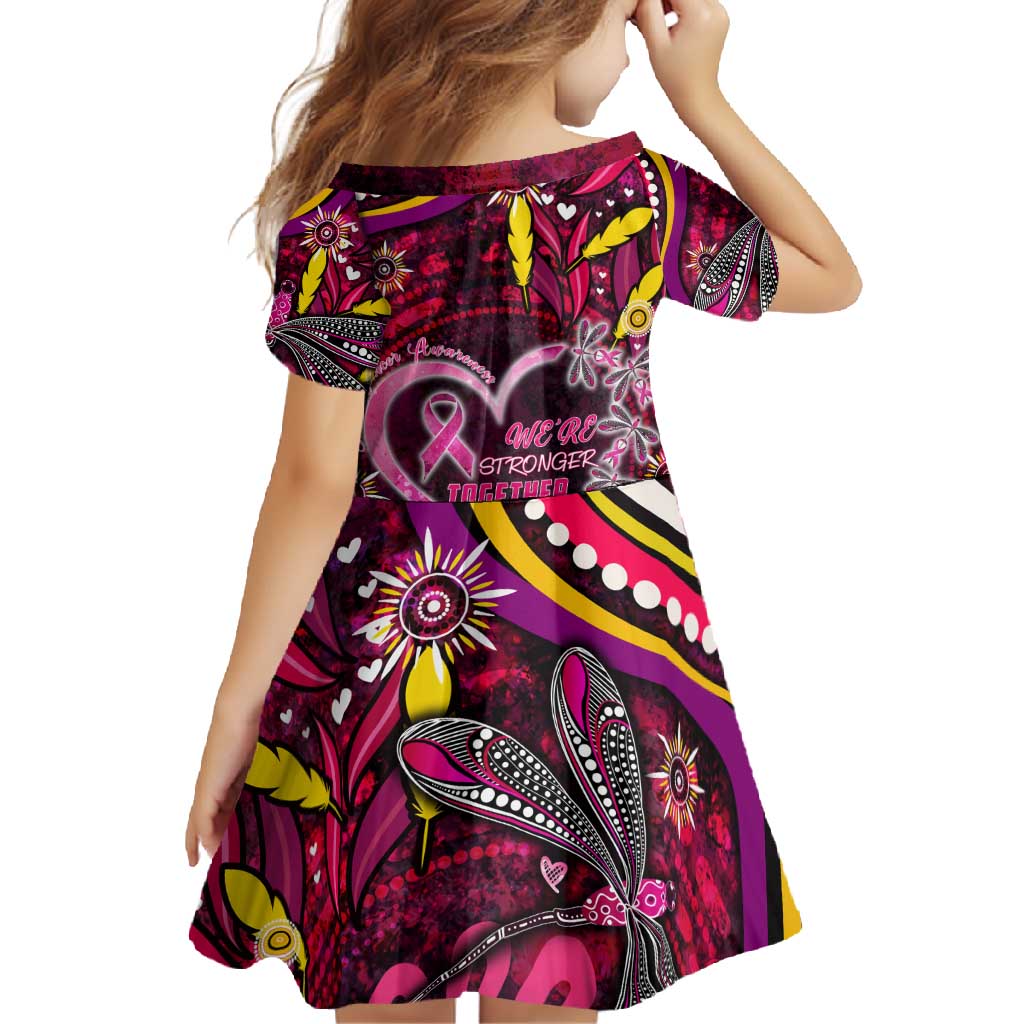 Breast Cancer Dragonfly Aboriginal Family Matching Mermaid Dress and Hawaiian Shirt We're Stronger Together