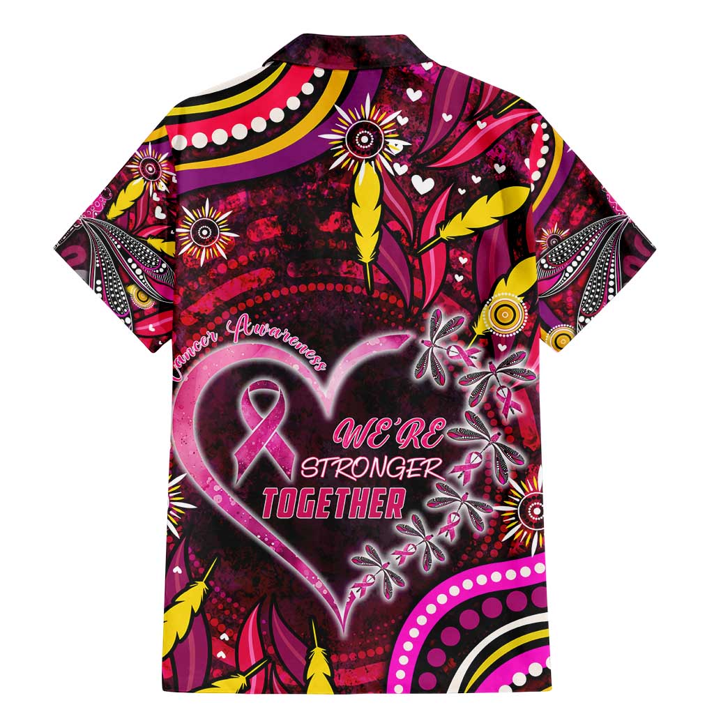 Breast Cancer Dragonfly Aboriginal Family Matching Mermaid Dress and Hawaiian Shirt We're Stronger Together