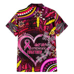 Breast Cancer Dragonfly Aboriginal Family Matching Mermaid Dress and Hawaiian Shirt We're Stronger Together