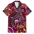Breast Cancer Dragonfly Aboriginal Family Matching Off The Shoulder Long Sleeve Dress and Hawaiian Shirt We're Stronger Together