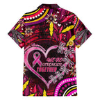 Breast Cancer Dragonfly Aboriginal Family Matching Summer Maxi Dress and Hawaiian Shirt We're Stronger Together