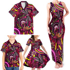Breast Cancer Dragonfly Aboriginal Family Matching Tank Maxi Dress and Hawaiian Shirt We're Stronger Together