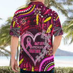 Breast Cancer Dragonfly Aboriginal Hawaiian Shirt We're Stronger Together