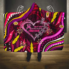 Breast Cancer Dragonfly Aboriginal Hooded Blanket We're Stronger Together