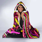 Breast Cancer Dragonfly Aboriginal Hooded Blanket We're Stronger Together
