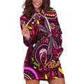 Breast Cancer Dragonfly Aboriginal Hoodie Dress We're Stronger Together