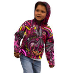 Breast Cancer Dragonfly Aboriginal Kid Hoodie We're Stronger Together
