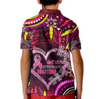 Breast Cancer Dragonfly Aboriginal Kid Polo Shirt We're Stronger Together