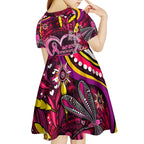 Breast Cancer Dragonfly Aboriginal Kid Short Sleeve Dress We're Stronger Together