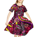 Breast Cancer Dragonfly Aboriginal Kid Short Sleeve Dress We're Stronger Together