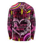 Breast Cancer Dragonfly Aboriginal Long Sleeve Shirt We're Stronger Together