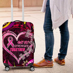 Breast Cancer Dragonfly Aboriginal Luggage Cover We're Stronger Together