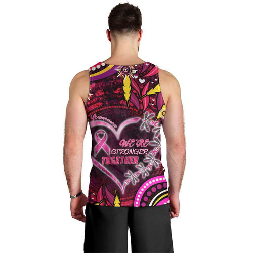 Breast Cancer Dragonfly Aboriginal Men Tank Top We're Stronger Together