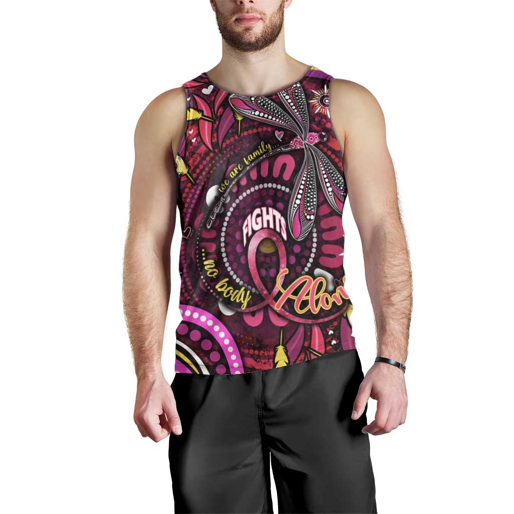 Breast Cancer Dragonfly Aboriginal Men Tank Top We're Stronger Together