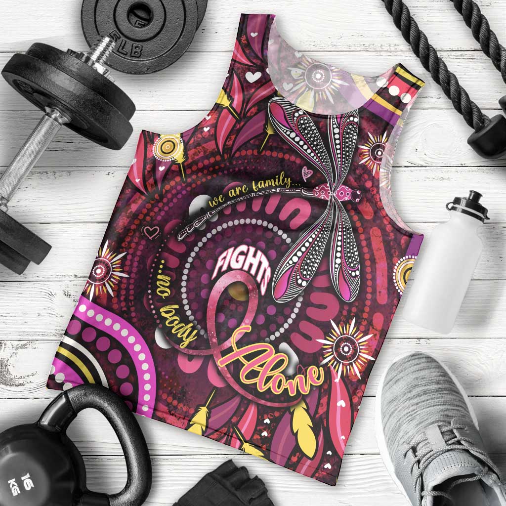 Breast Cancer Dragonfly Aboriginal Men Tank Top We're Stronger Together