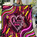 Breast Cancer Dragonfly Aboriginal Quilt We're Stronger Together