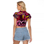 Breast Cancer Dragonfly Aboriginal Raglan Cropped T Shirt We're Stronger Together