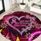 Breast Cancer Dragonfly Aboriginal Round Carpet We're Stronger Together