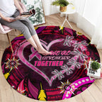 Breast Cancer Dragonfly Aboriginal Round Carpet We're Stronger Together